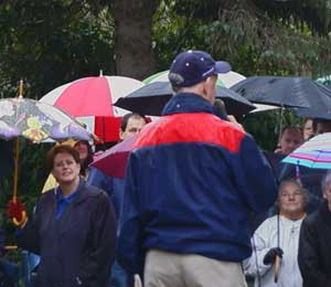 Janet Evans,  listening to Mayor Ed